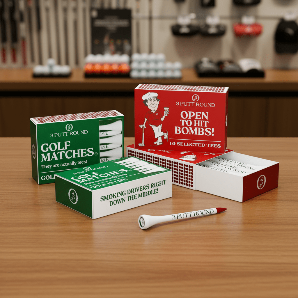 Set van 4 Golf Tee Match Boxes - 3Puttround | LAB10STREETWEAR