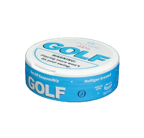 Upper Decky tee-pack: blauwe ronde doos met opschrift GOLF