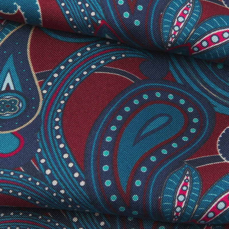 Silk Aviator Scarf in Rust Paisley - The Windermere
